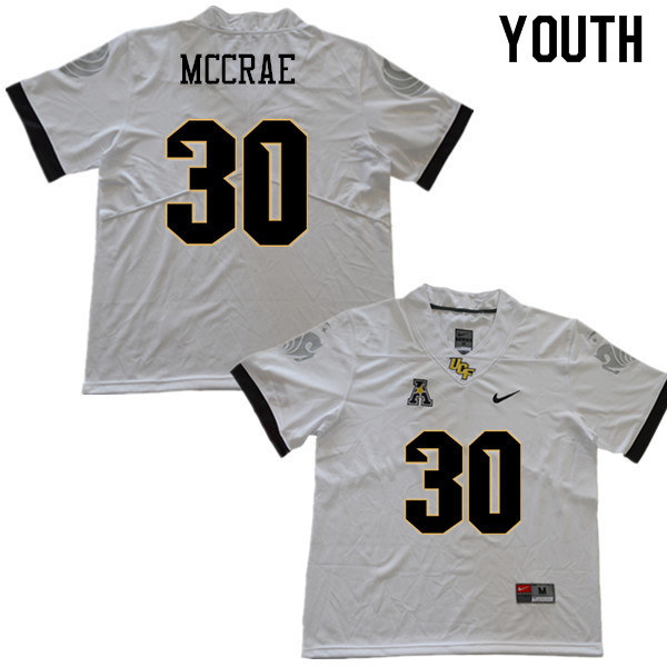 Youth #30 Greg McCrae UCF Knights College Football Jerseys Sale-White
